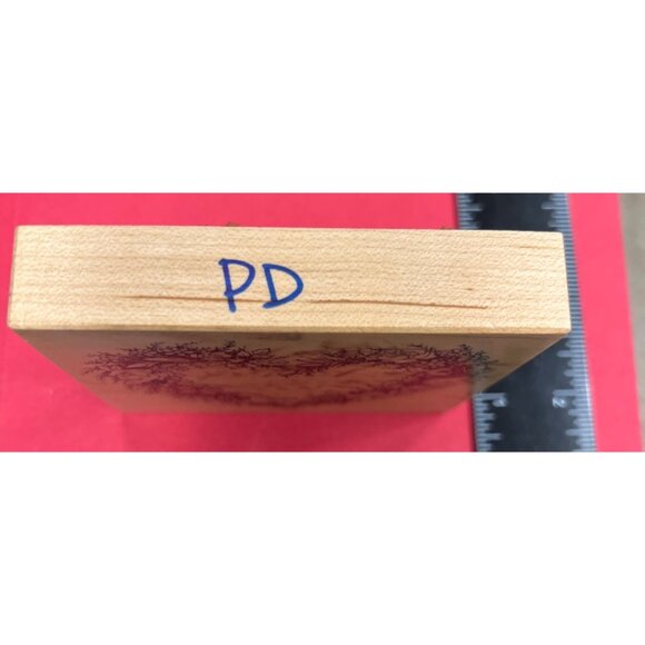 Heart-Shaped Floral Wood Mounted Rubber Stamp By PSX 1990 K-244 - Picture 4 of 4